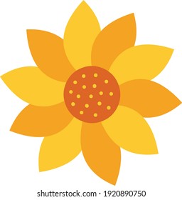 sunflower icon. Isolated on white background. Hot summer weather