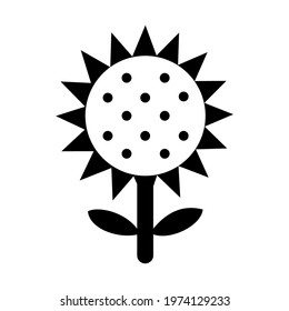 Sunflower icon isolated vector illustration. High quality black style vector icon