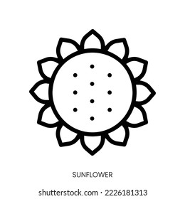 sunflower icon. Line Art Style Design Isolated On White Background
