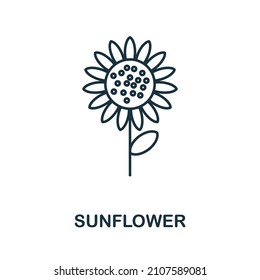 Sunflower icon. Line element from farming collection. Linear Sunflower icon sign for web design, infographics and more.