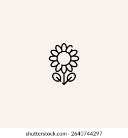 Sunflower icon logo flat vector design