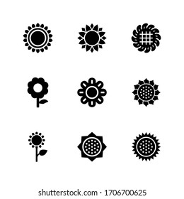 sunflower icon or logo isolated sign symbol vector illustration - Collection of high quality black style vector icons
