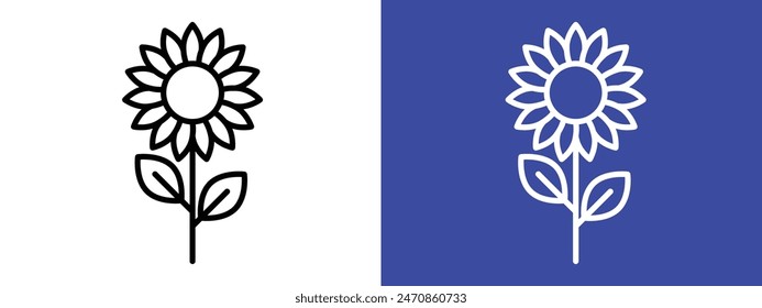 Sunflower icon logo set vector