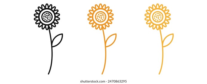 Icono de girasol en estilo relleno