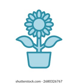 Symbol für Sonnenblumen-Mini-Illustration. Für moderne Konzeption, Print, UI, UX-Kit, Web- und App-Entwicklung. Vektorgrafik mit Bezug zu Büro, Bildung, Prüfung und mehr