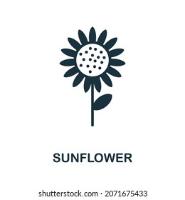 Sunflower icon. Monochrome sign from farming collection. Creative Sunflower icon illustration for web design, infographics and more