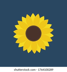 sunflower icon on blue background vector illustration