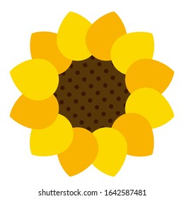 Sunflower icon on  white isolated background. Vector Illustration. EPS 10