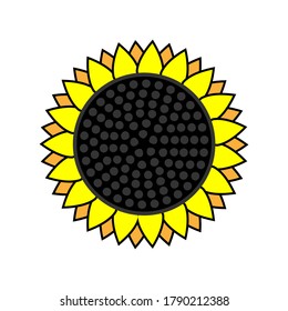 sunflower icon on a white isolated background. Vector imageeps 10
