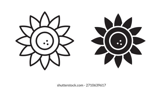 Sunflower icon, outline style icon for web site or mobile app, vector graphics