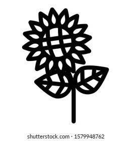 sunflower icon outline vector design