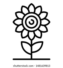 Sunflower icon. Outline sunflower vector icon for web design isolated on white background