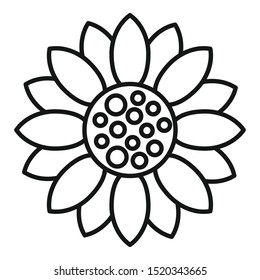Sunflower icon. Outline sunflower vector icon for web design isolated on white background