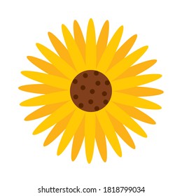 sunflower icon over white background, flat style, vector illustration