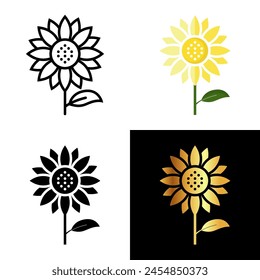 Sunflower Icon, Perfect for projects related to gardening, summer events, or natural products, the sunflower icon symbolizes joy, positivity, and the beauty of nature in full bloom.