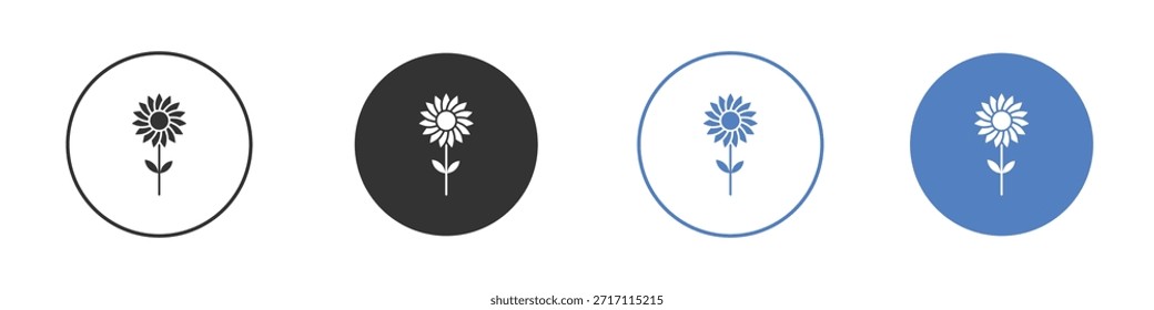 Conjunto de pictograma de icono de girasol. Diseños de iconos de Vector