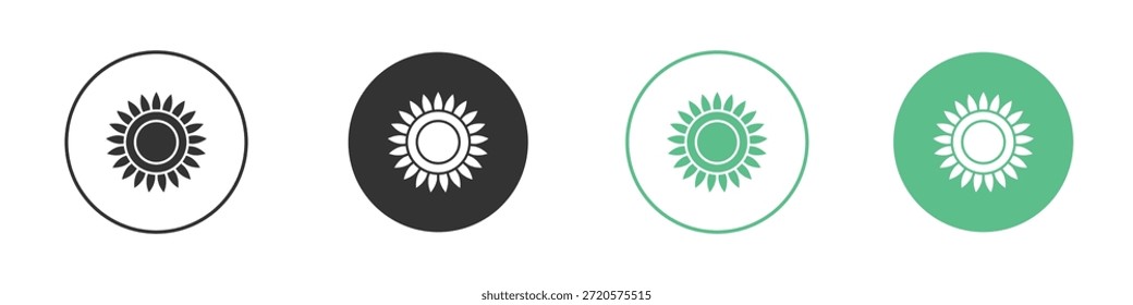 Pictogramas de iconos de girasol. Vector EPS 10