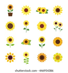 Sunflower icon set