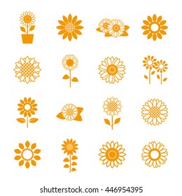Sunflower icon set
