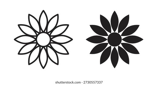 Conjunto de iconos de girasol. paquete mínimo de elementos de Web de logotipo.
