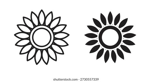 Conjunto de iconos de girasol. paquete mínimo de elementos de Web de logotipo.