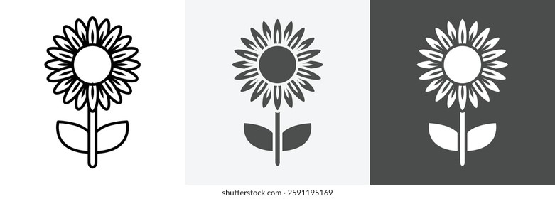 Sunflower icon set vector art