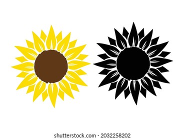 Sunflower icon set vector illustration