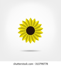 Sunflower icon with shadow logo