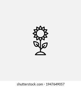 Sunflower icon sign vector,Symbol, logo illustration for web and mobile