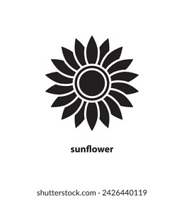 sunflower icon. simple black vector illustration on white background..eps