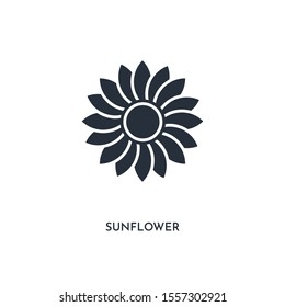 sunflower icon. simple element illustration. isolated trendy filled sunflower icon on white background. can be used for web, mobile, ui.