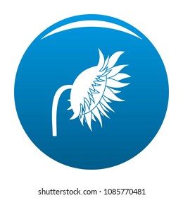 Sunflower icon. Simple illustration of sunflower vector icon for any design blue
