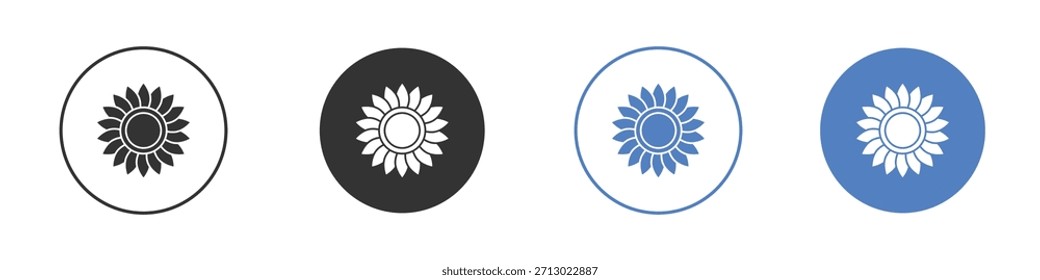Icono de girasol simple Vector minimalista EPS