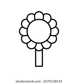 sunflower icon Simple outline illustration