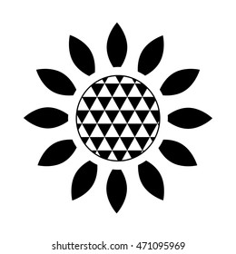 Sunflower icon in simple style on a white background