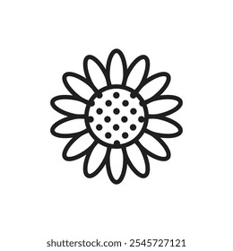 Sunflower icon Simple thin outline