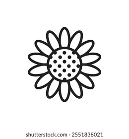 Sunflower icon Simple thin outline