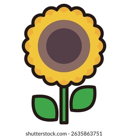 Icono de girasol, Ilustración vectorial simple