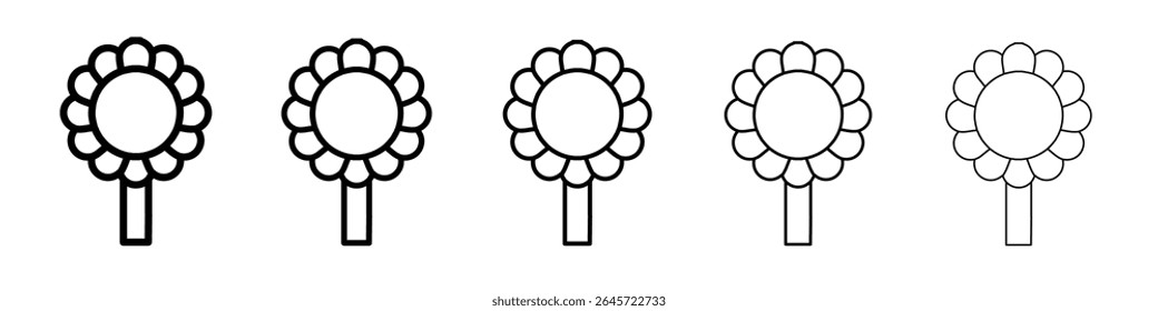 Logotipo de contorno de Vector simple del icono del girasol