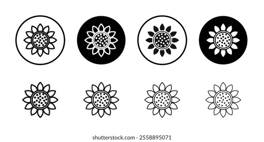 Sunflower icon Symbol mark in filled style