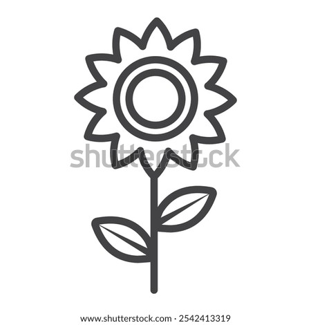 Sunflower icon Symbol mark in filled style