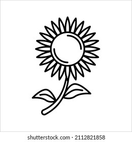 Sunflower Icon Symbol. Premium Quality In Trendy Style. vector illustration on white background