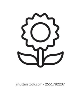 Sunflower icon Thin isolated logo