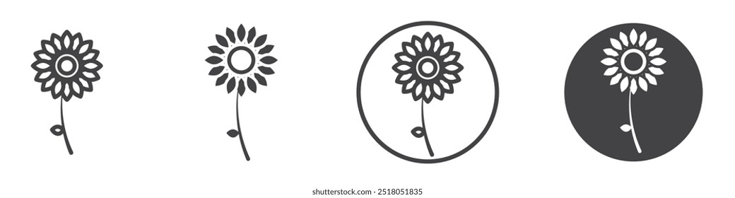 Sunflower icon thin line illustration