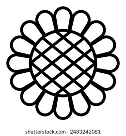 Sunflower icon in thin line style Vector illustration graphic design 