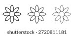 Sunflower icon thin line symbol on white background, editable stroke vector illustration