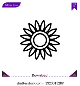 sunflower icon vector . Best modern, simple, isolated, application ,seasons icons, logo, flat icon for website design or mobile applications, UI / UX design vector format