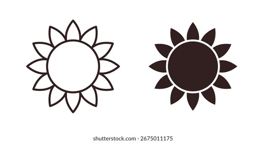 Sonnenblumen-Symbol, Vektordesign, perfekt für Website-Design
