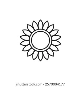 Sunflower icon Vector flat thin line illustration