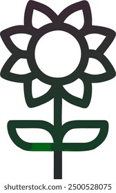 Sunflower icon, vector of flower